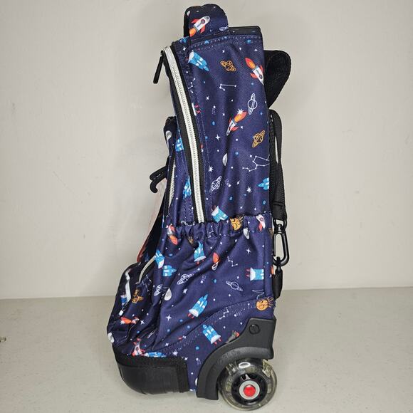 J World Lollipop Kids Rolling Backpack With Lunch Bag (16 Inch) Spaceship Blue - Picture 3 of 10